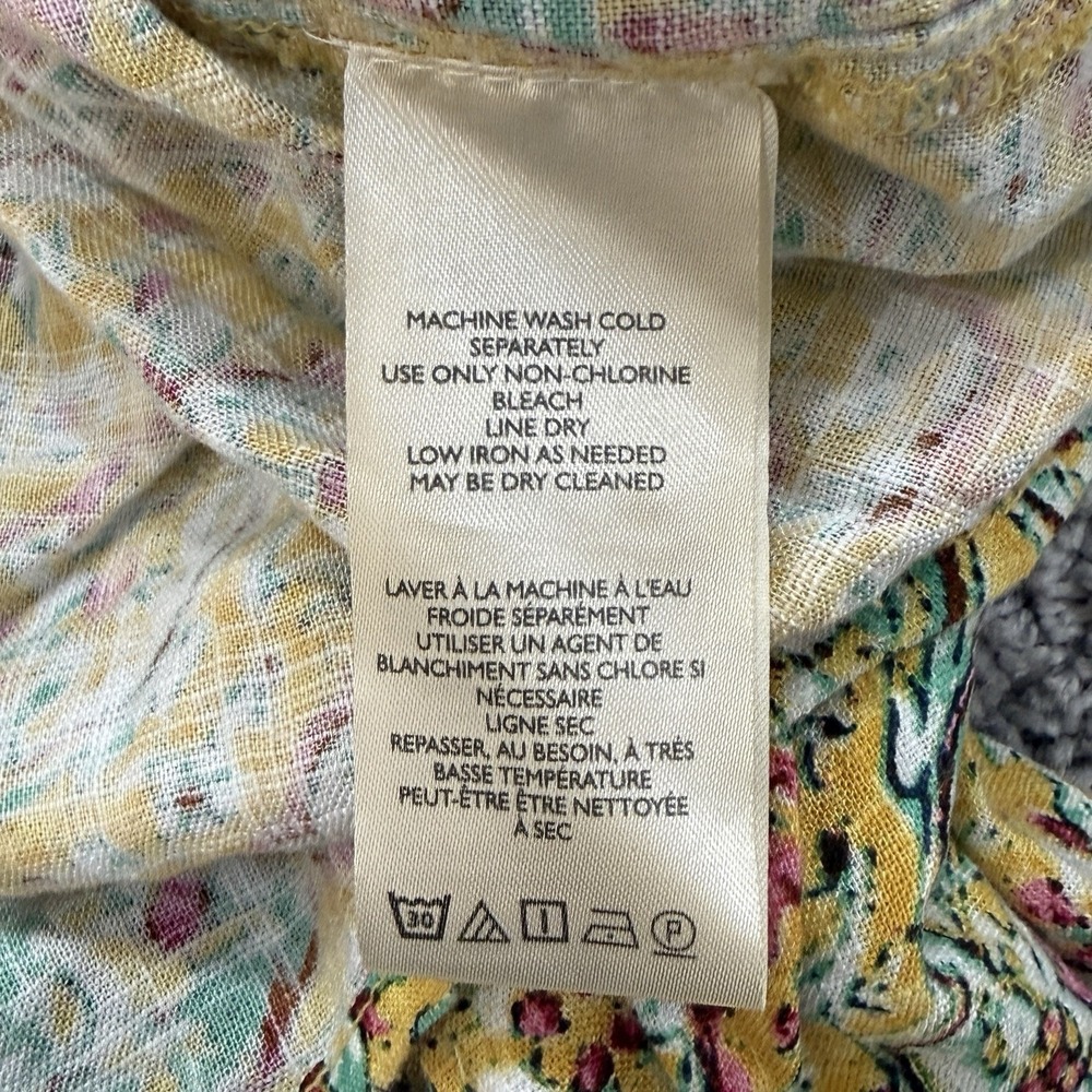 Anthropologie Pilcro Pintuck Peasant Blouse 3X Embroidered Boho Button Up Retro - Picture 14 of 14